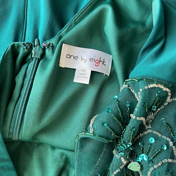 One by Eight Teal Beaded Cocktail Dress - Picture 7 of 8